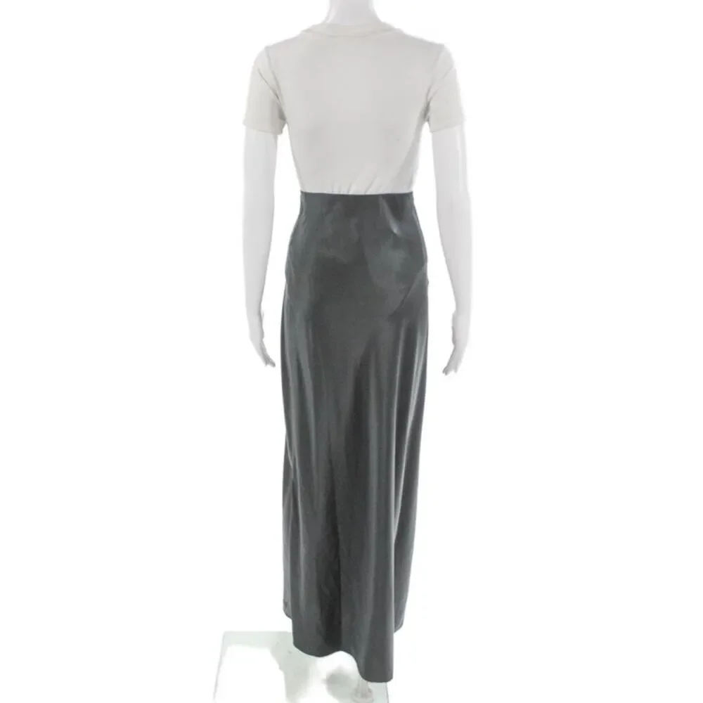 Cami NYC Women Maxi Silk Blend Gray Skirt Long Size 2XS